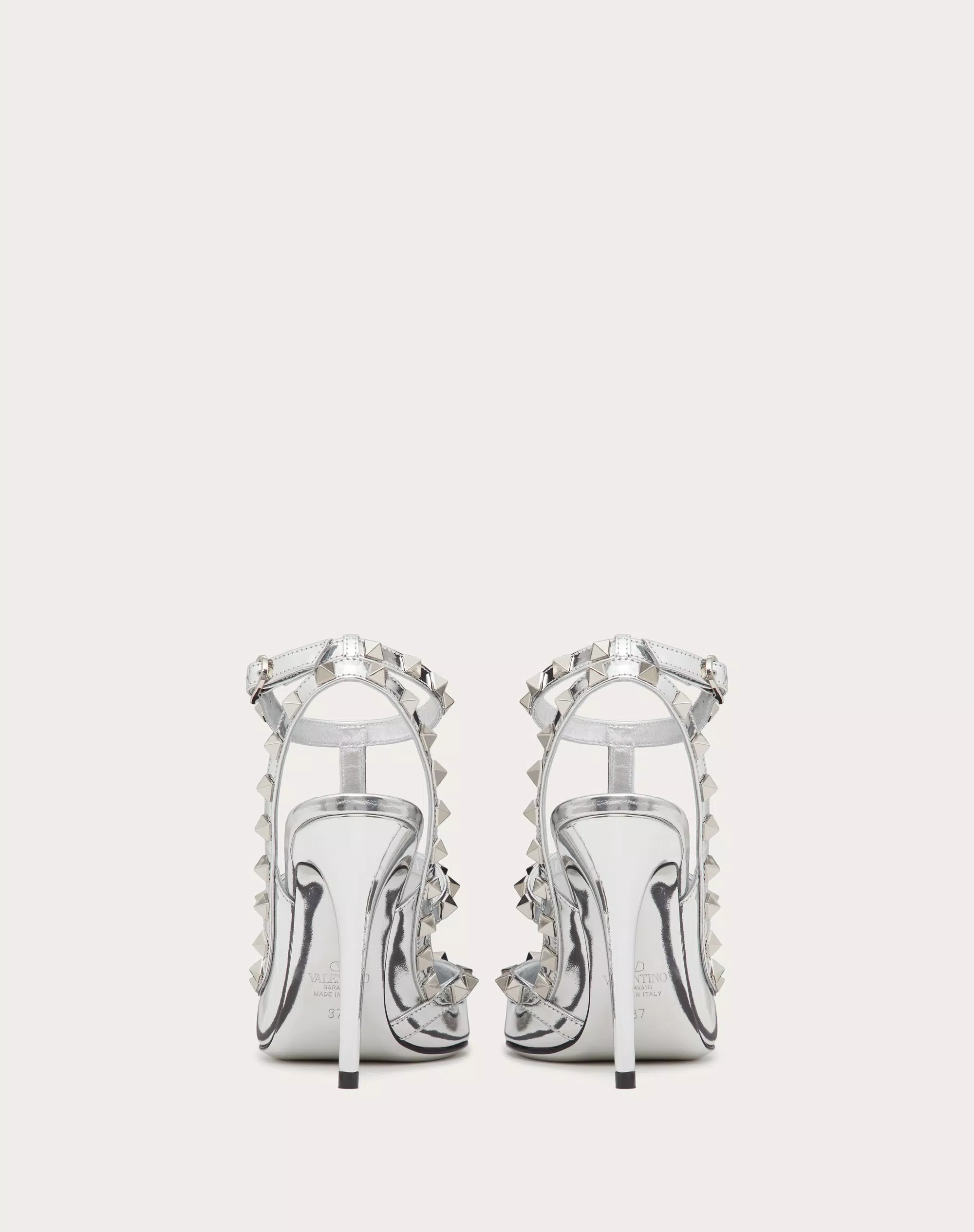 ROCKSTUD MIRROR-EFFECT PUMP WITH MATCHING STRAPS AND STUDS 100MM